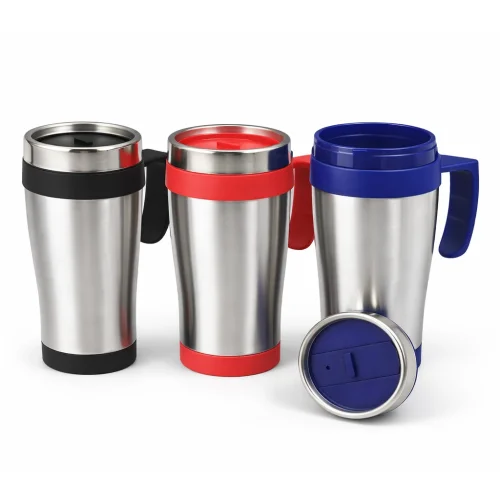 MUG DE ACERO PLASTICO 400ml